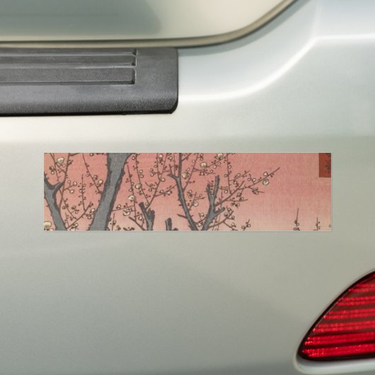 Tree Blossom Plum Garden Japans Woodblock Bumpersticker (Op auto)