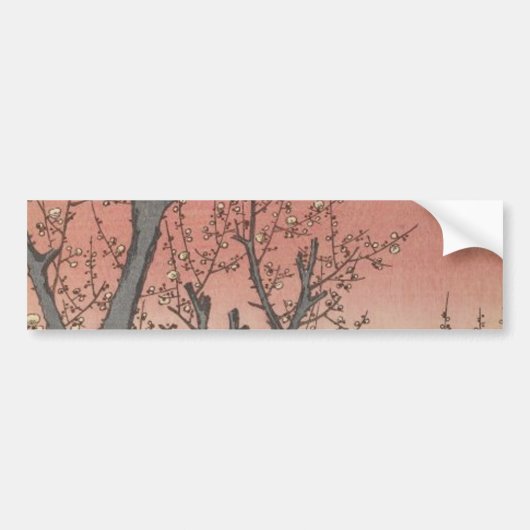 Tree Blossom Plum Garden Japans Woodblock Bumpersticker (Voorkant)