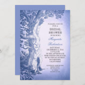 Tree Blue Rustic Bruids Douche Uitnodigingen (Voorkant / Achterkant)