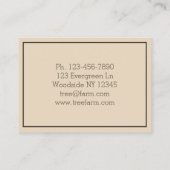 Tree Boerderij Evergreen Barn Visitekaartje (Achterkant)