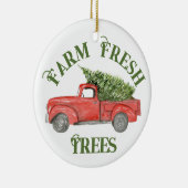  Tree Boerderij Rode Kersttruck Keramisch Ornament (Rechts)