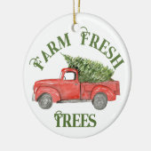  Tree Boerderij Rode Kersttruck Keramisch Ornament (Links)