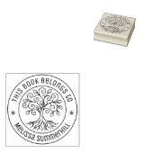 Tree Bookplate Round Rubberstempel (Gestempeld)