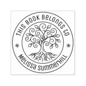 Tree Bookplate Round Zelfinktende Stempel (Design)