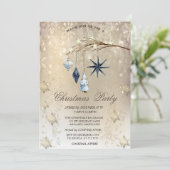 Tree Branch Decorations Sneeuwvlokken Goud Kaart (Staand voorkant)