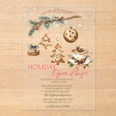 Tree Branch,Ornaments,Coffee,Stars Open House  Acryl Uitnodigingen (Voorkant)