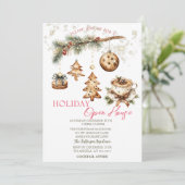 Tree Branch,Ornaments,Coffee,Stars Open House  Kaart (Staand voorkant)