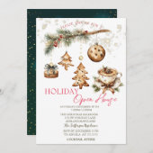 Tree Branch,Ornaments,Coffee,Stars Open House  Kaart (Voorkant / Achterkant)