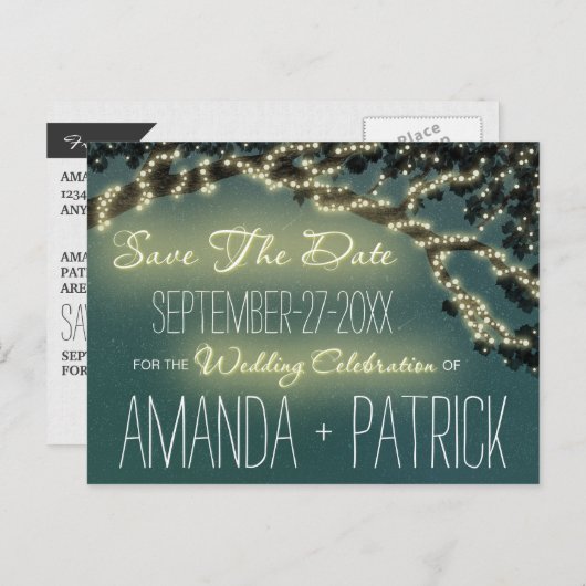 Tree Branch rustieke bruiloft Save The Date Kaarte Aankondigingskaart (Voorkant / Achterkant)