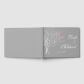 Tree Branches Grijze Koraal Vogels Wedding Guestbo Gastenboek (Volledig)