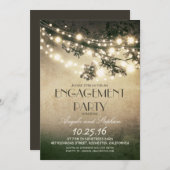 Tree Branches & String Lights Engagement Party Kaart (Voorkant / Achterkant)