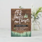 Tree Camper Verjaardag Uitnodiging Camping Party (Staand voorkant)