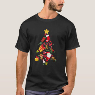tree Christmas holiday gift funny Santa  T-shirt