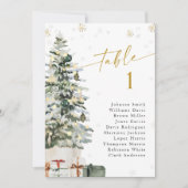 Tree Christmas Wedding Zitting Grafiek Tafel Kaart (Voorkant)