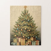 Tree Christmas Winter Aged Decoupage Legpuzzel (Verticaal)