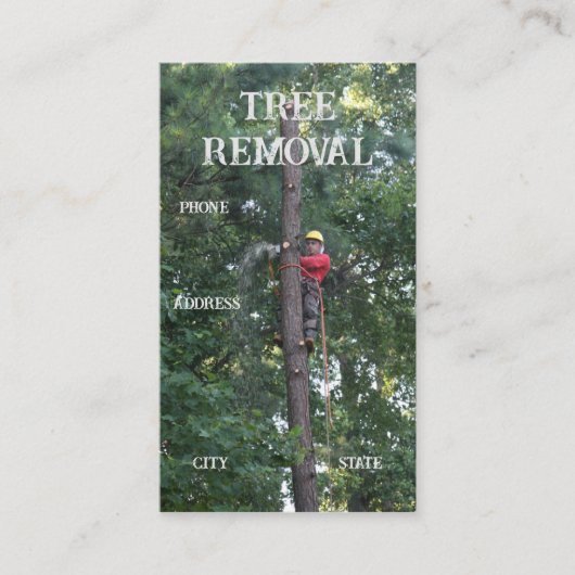 Tree Clearing Services Visitekaartje (Voorkant)