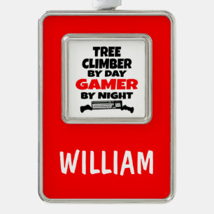 Tree Climber voor Day Gamer by Night Verzilverd Omlijst Ornament