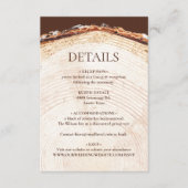 Tree Cut  rustieke bruiloft Details Informatiekaartje (Voorkant)