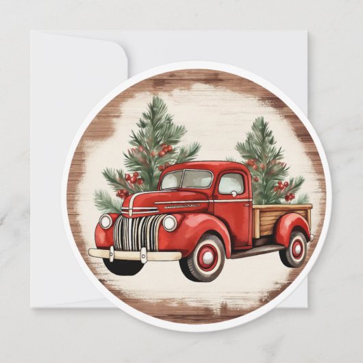 Tree Delivery – een vintage kerstrit Feestdagenkaart (Voorkant)