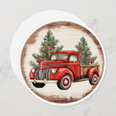 Tree Delivery – een vintage kerstrit Feestdagenkaart (Voorkant / Achterkant)