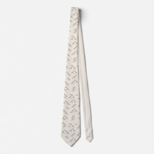 Tree diagram tie - cream and black stropdas (Voorkant)
