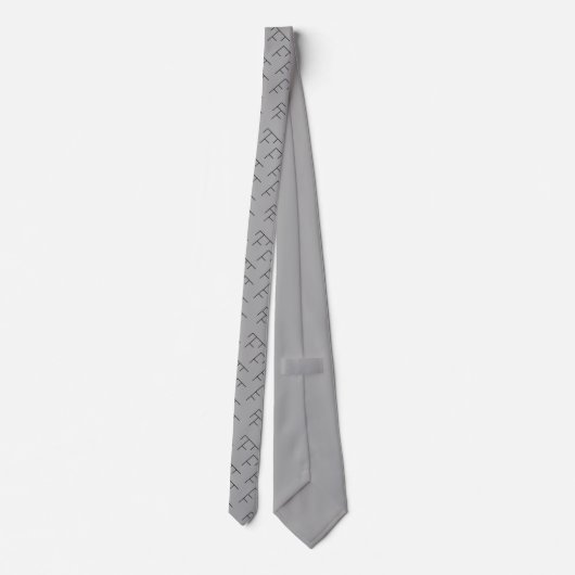 Tree diagram tie - grey and black stropdas (Achterkant)