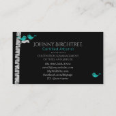 ** Tree Doctor Birch Trees Arborist Blue Birds Visitekaartje (Achterkant)