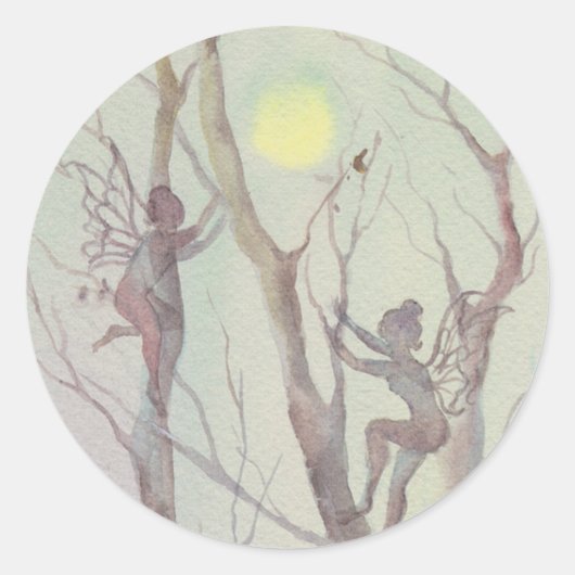 TREE FAERIES van SHARON SHARPE Ronde Sticker (Voorkant)