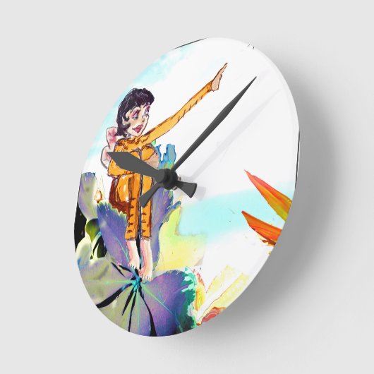 Tree Fairies - Wall clock Ronde Klok (Hoek)