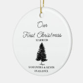 Tree First Christmas trouwde met Mr en Mrs Wedding Keramisch Ornament (Links)