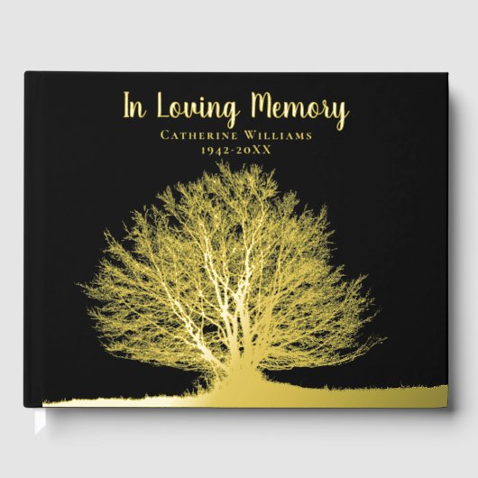 Tree Folie begrafenis gastenboek in liefdevolle he (Voorkant)