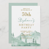 Tree Forest Mountain 30e verjaardag Uitnodigingen (Voorkant / Achterkant)