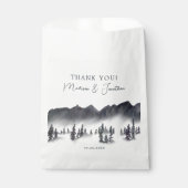 Tree Forest Mountain Black & White Bedankt Bedankzakje (Voorkant)