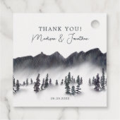 Tree Forest Mountain Lakeside bruiloft dank u Bedankjes Labels (Achterkant)
