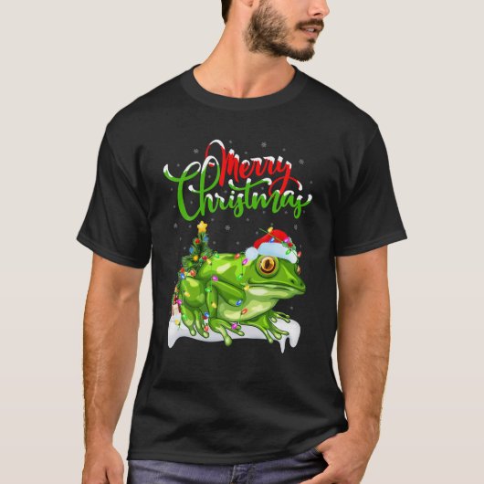 Tree Frog Animal Lover Xmas Lighting Tree Frog Chr T-shirt (Voorkant)