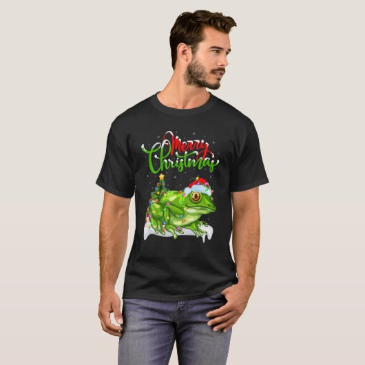 Tree Frog Animal Lover Xmas Lighting Tree Frog Chr T-shirt (Voorkant volledig)