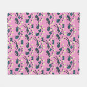 Tree Frog Cafe Roze Fleece Deken (Voorkant (Horizontaal))