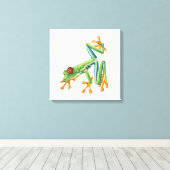 Tree frog canvas afdruk (Insitu (Houten vloer))