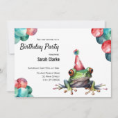 Tree Frog Green Rain Forest Verjaardagsfeest voor  Kaart (Voorkant)