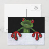 TREE FROG HOLDING SIGN: JE SPEELT FORMULERING BRIEFKAART (Voorkant / Achterkant)