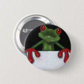 TREE FROG HOLDING SIGN: JE SPEELT FORMULERING RONDE BUTTON 5,7 CM (Voorkant /achterkant)