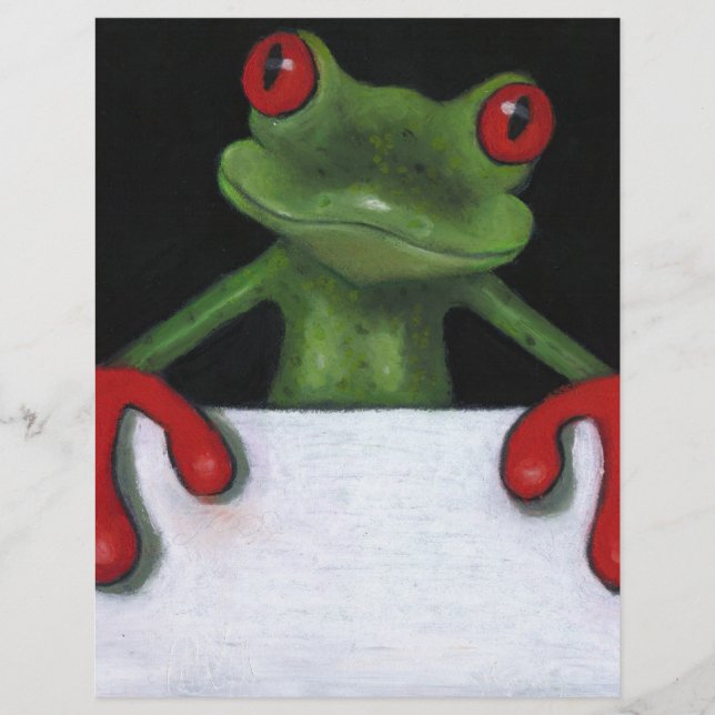 TREE FROG HOLDING SIGN: JIJ SPEELT FORMULERING AAN (Voorkant)