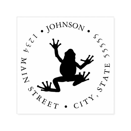 Tree Frog Illustratie Retourlabel Zelfinktende Stempel (Design)