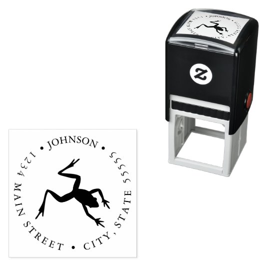 Tree Frog Illustratie Retourlabel Zelfinktende Stempel (In situ)