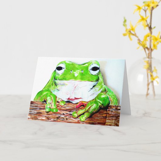 Tree Frog Kaart (Gele Bloem)