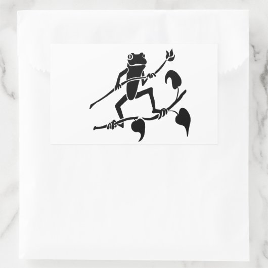 Tree Frog Silhoette Rechthoekige Sticker (Tas)