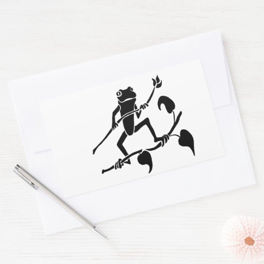 Tree Frog Silhoette Rechthoekige Sticker (Envelop)