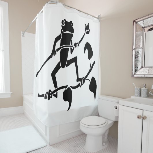 Tree Frog Silhouette Douchegordijn (In situ)
