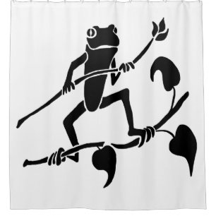 Tree Frog Silhouette Douchegordijn