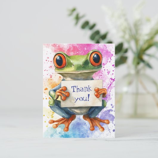 Tree Frog Thank You - Postcard Briefkaart (Staand voorkant)